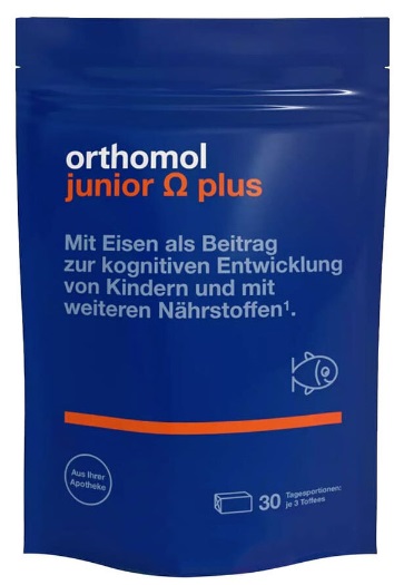 Ортомол Джуниор Омега плюс (Ortomol Junior Omega Plus) жевательные ириски массой 5,0 г
