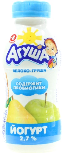 Агуша Йогурт Яблоко- груша  2,7%- 200,0