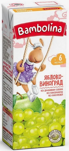 Bambolina Сок Яблоко виноград 0,2 л 