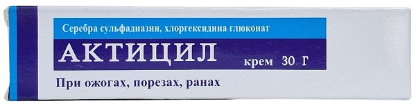 Актицил крем 30 г ( серебра сульфадиазин, хлоргексидина глюконат )