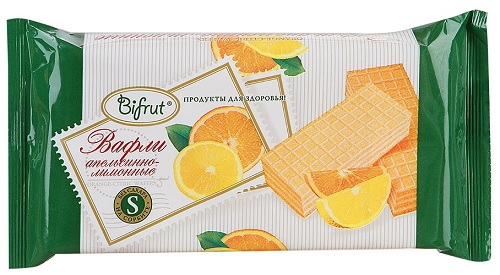 Bifrut Вафли Апельсинно-лимонные на сорбите 100г.