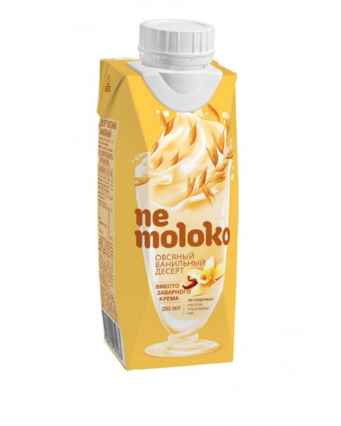 NeMoloko десерт овсяный ванильный обогащенный бета- каротином - 0,25л