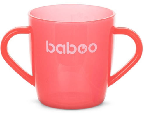 BABOO Чашка 12м+ красная 200 мл