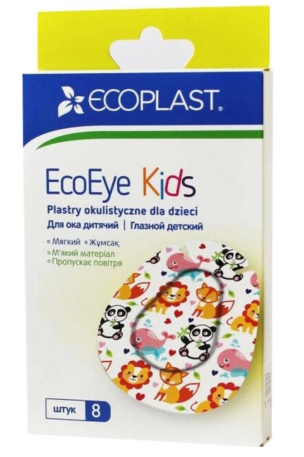 Ecoplast Пластырь медицинский нетканный EcoEye Kids 5.7*7.2 (8 шт)