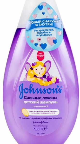 JOHNSON`S Сильные локоны детский шампунь с витамином Е 300мл.