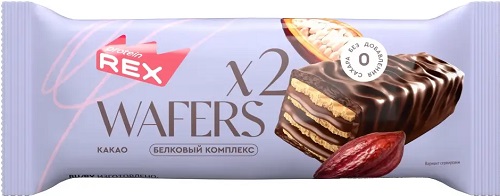Protein Rex Вафли Протеиновые глазир. 50г Какао