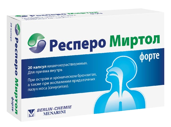 Респеро Миртол Форте капс. 300 мг №20 бронхит,синусит (Упаковка)
