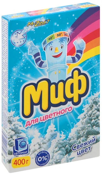 Миф автомат 3в1 Свежий цвет 400 гр стиральный порошок