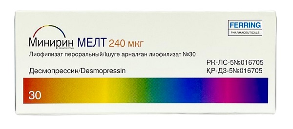 Минирин Мелт табл. 240 мкг №30 ( десмопрессин ) 0,240мг (Упаковка)