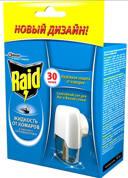 Комплект электрофумигатор + жидкость RAID 30 ночей Лаванда