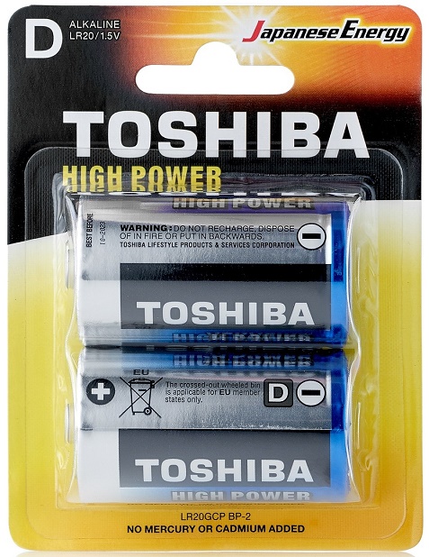 Батарейка TOSHIBA D ( 2 шт ) LR20 1.5V High Power