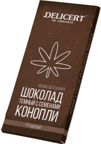 Delicert Шоколад Гречишный с зернами Конопли 80г б/сах