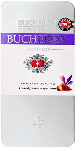 BUCHERON Шоколад молочный с Орехами и Шафраном 100г ж/б