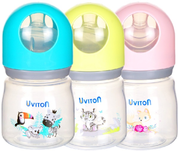 Бутылочка Пластиковая UVITON 125мл Соска Силиконовая ш/г 0м+ арт.0228/01