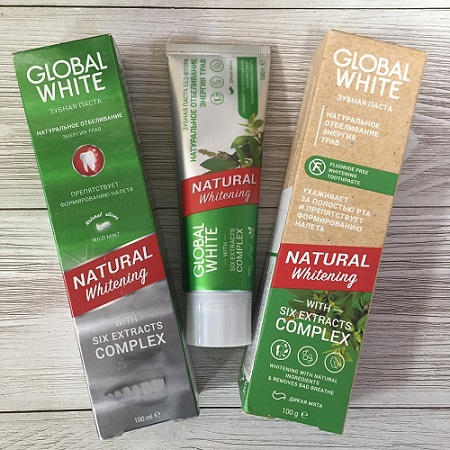 Зубная паста GLOBAL WHITE Natural Whitening 100мл