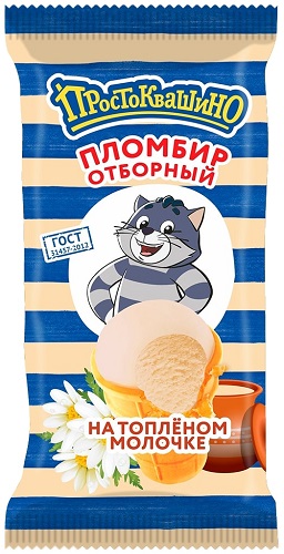 Мороженое Простоквашино Стакан Пломбир на топл. молоке 80г