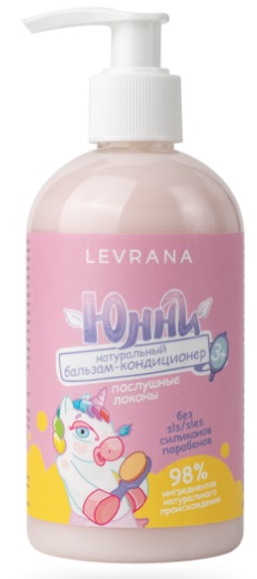 Levrana детский бальзам кондиционер для волос 3+ послушные локоны Юнни 300мл