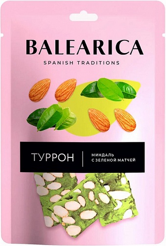 Balearica Туррон Миндаль с зеленой матчей 50г