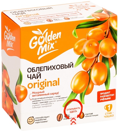 Чай Облепиховый Original 378г 3 пенала из 7 стиков по 18г  &