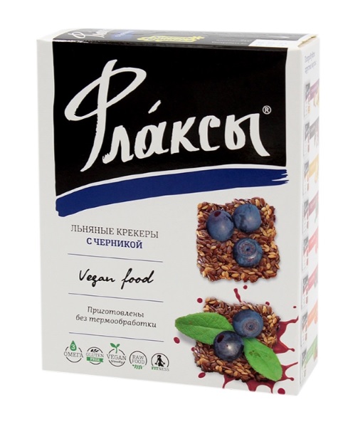 Флаксы  Крекеры льняные с черникой  120г