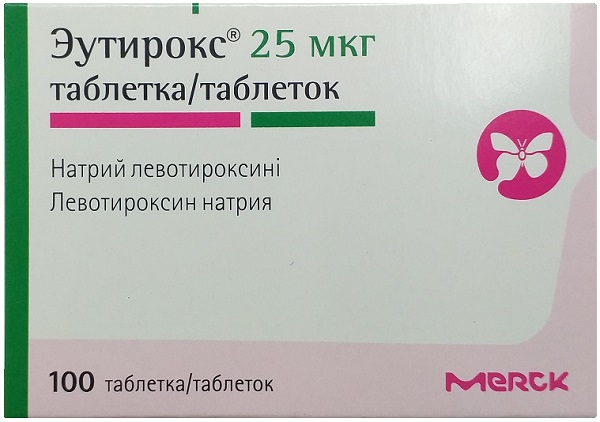 Эутирокс табл. 25 мкг №100 ( левотироксин натрия ) (Упаковка)