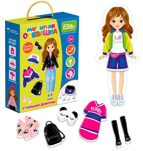Игра Магнитная одевашка El`BascoToys Стильная девочка арт.ET05-007