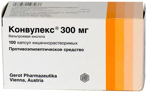 Конвулекс капс. 300 мг №100 ( вальпроевая кислота ) (Упаковка)