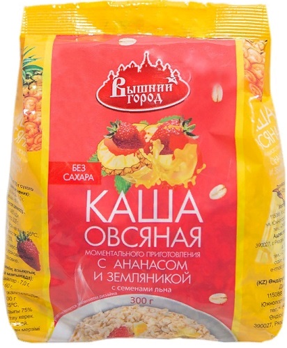 Вышний город Каша Овсяная Ананас Земляника 300г м/п моментального пригот.