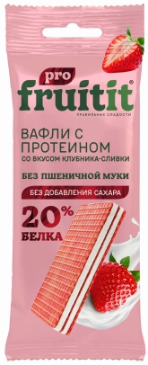 Fruit It PRO Вафли с Протеином Клубника-сливки 35г Правильные Сладости