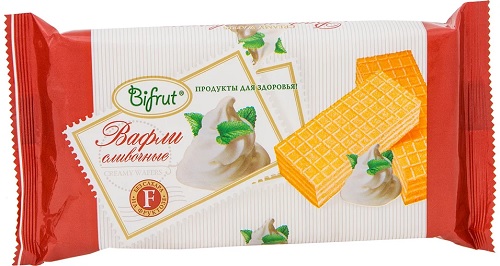 Bifrut Вафли Сливочные 100 г фруктозе