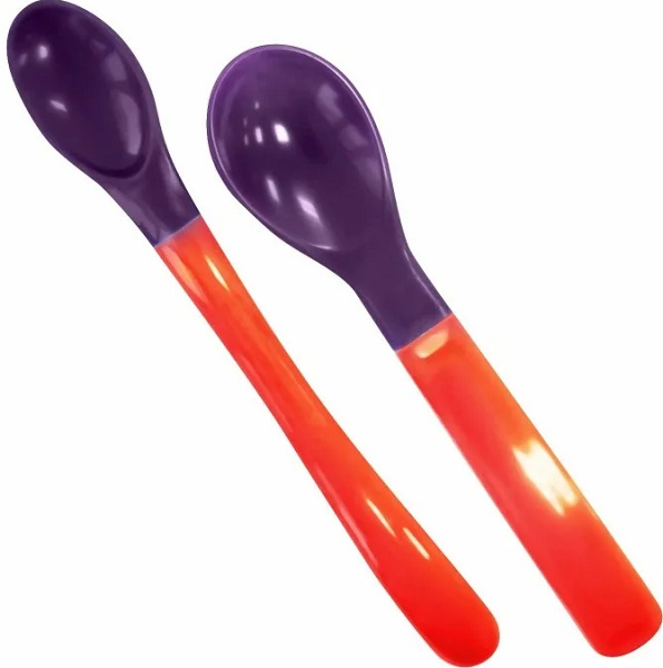 Ложка термочувствительная (2шт) BABOO 4м+ красный