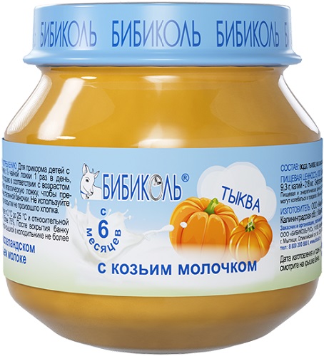 Бибиколь Пюре Тыква с козьим молочком 80г с 6 мес.
