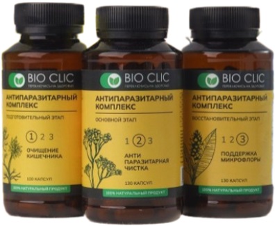 Bioclic Антипаразитарный комплекс в капсулах 3 банки  &