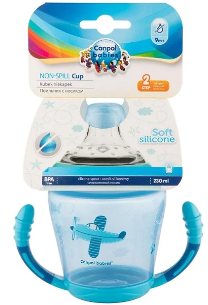 Поильник CANPOL BABIES Toys 230 мл арт.56/502 Непроливайка голубой