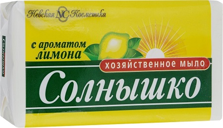 Мыло хозяйственное с ароматом лимона 140гр НЕВСКАЯ КОСМЕТИКА