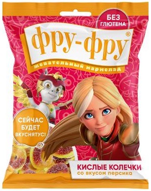 Фру- Фру Тара Дункан Кислые Колечки Мармелад жевательный Персик 80г 