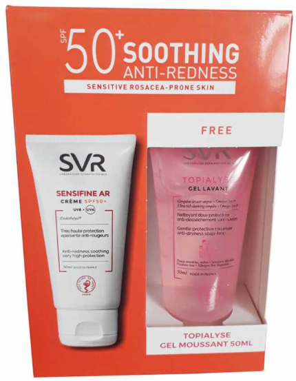 SVR набор Sensifine AR 50 мл Крем для гиперчувствительной кожи+ 50 мл гель