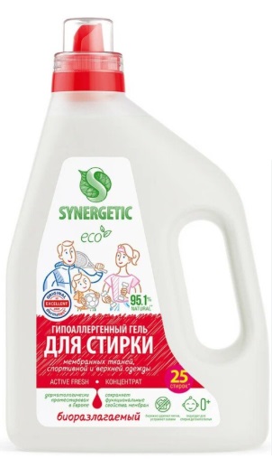 SYNERGETIC Биоразлагаемый гель для стирки ACTIVE FRESH для спортивной одежды 1,5л