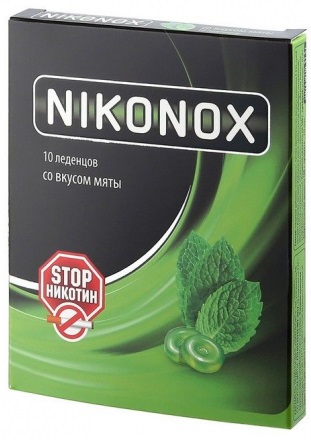 Леденцы без сахара против никотиновой зависимости Nikonox Мята 10шт