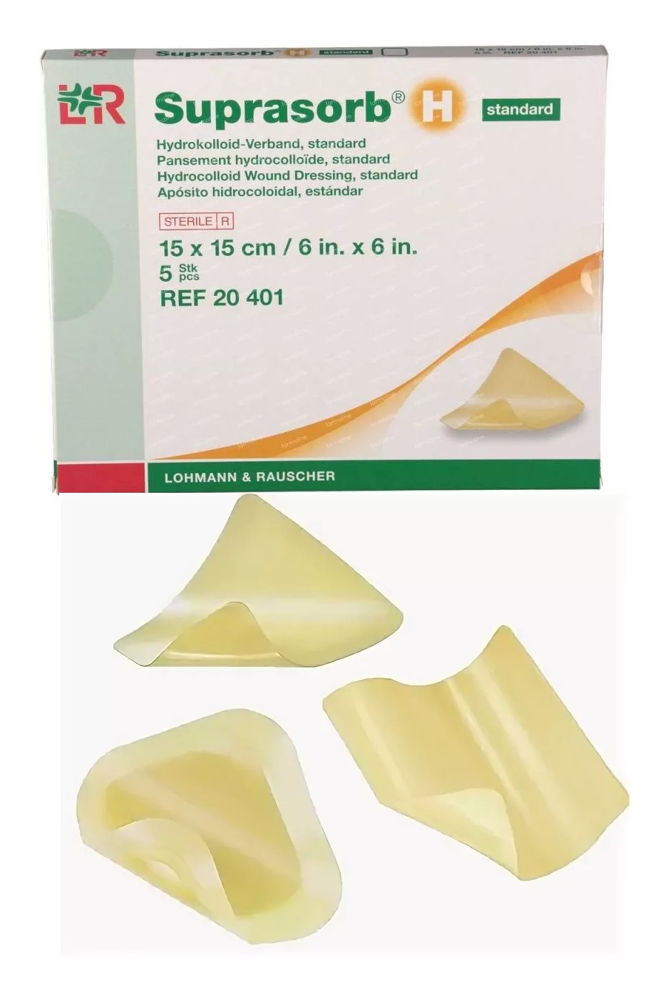 Повязка ранозаживляющая SUPRASORB H 15*15см Гидроколлоидная LR ref20401 (1шт)