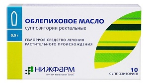 Облепиховое масло суппозитории ректальные 0,5 гр №10 ( Нижфарм ) @