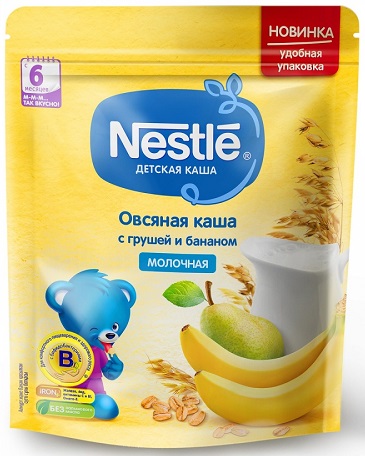 Nestle Каша молочная Овсяная Груша банан 220г с дойпак