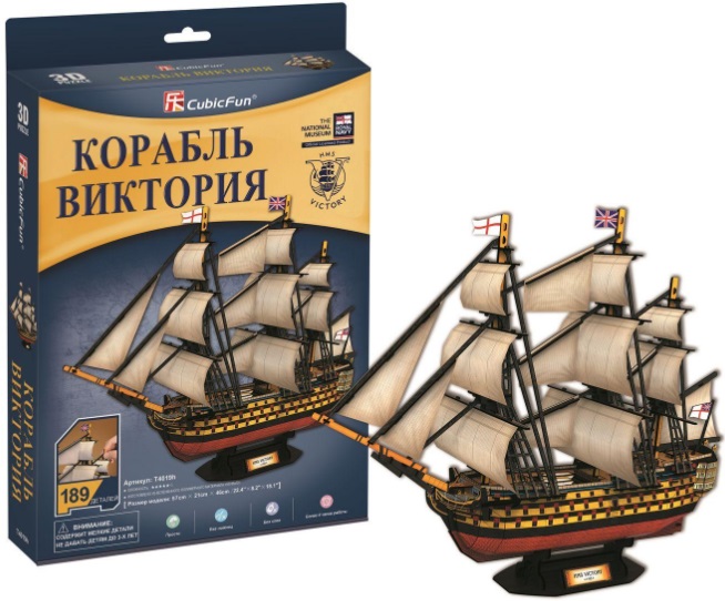 3D Пазл Корабль Виктория 189 деталей CUBIC FUN арт. T4019h