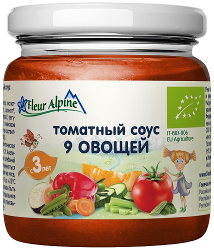 Fleur Alpine Соус томатный 9 овощей 95г с 3лет
