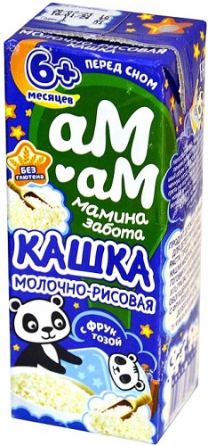 Ам-Ам Кашка готовая молочная Рисовая 200мл с фруктозой т/пак