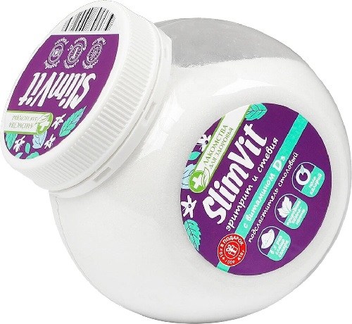 Подсластитель столовый SlimVit эритрит и стевия с вит. Д3 410г