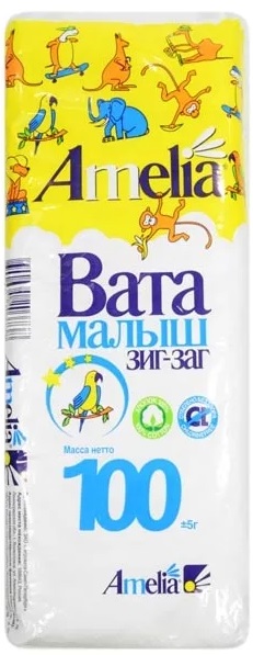 Вата нестерильная 100 гр Зиг-Заг Малыш