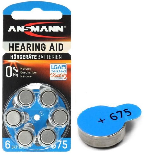 Батарейка ANSMANN код 675 ( 6 шт ) ( PR44 ) 1,45V Т/Д (Упаковка)