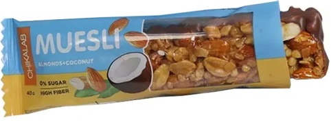 CHIKALAB Батончик Мюсли Миндаль Кокос 40г.