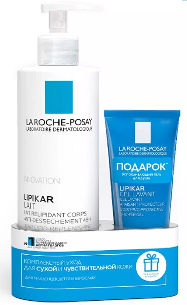 La Roche-Posay Lipikar молочко 400 мл+ Lavante очищающий гель для душа 100 мл